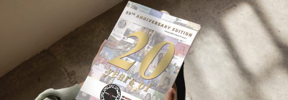 "Cover of the 20th Anniversary Edition of Restoration Magazine. Photo courtesy of Kelsey Foote"