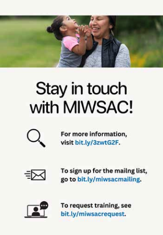 This image includes links to MIWSAC's website and mailing list.