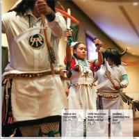 November 2023 cover, young Native dancers from the SW performing