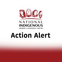 Image of red and black logo with action alert.