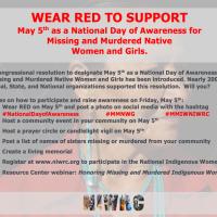 May 5th as a National Day of Awareness for Missing and Murdered Native Women and Girls